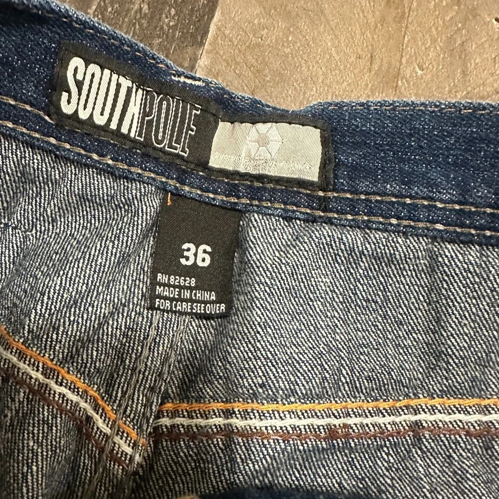 Vintage Southpole Shorts Mens 34 Blue Denim Jean Baggy Embroidered Skate Y2K 90